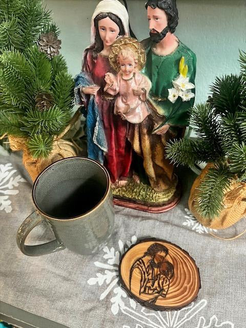 Holy Family Live Edge Pine Coasters