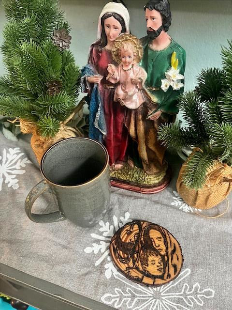 Holy Family Live Edge Pine Coasters